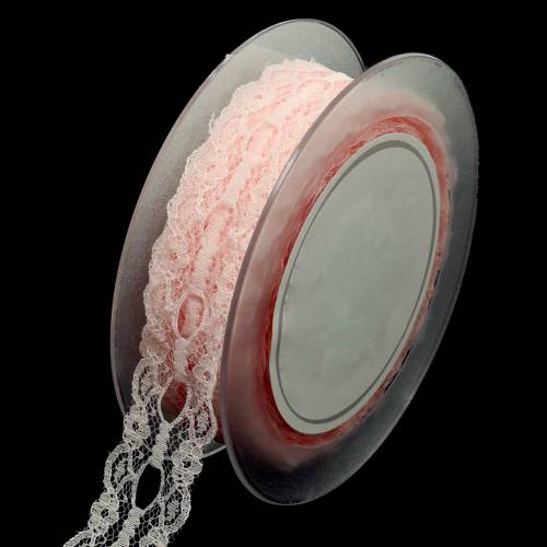 Floristik24 Csipke szalag rózsaszín 30mm deco szalag csipke esküvői dekoráció 20m