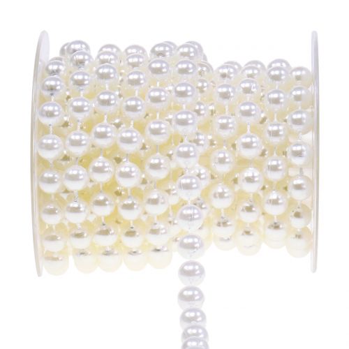 Floristik24 Gyöngyzsinór fehér 10mm 6m