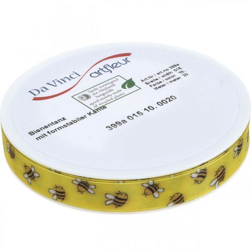 tételeket Deco szalag tavaszi sárga, szalag méhekkel B15mm L20m