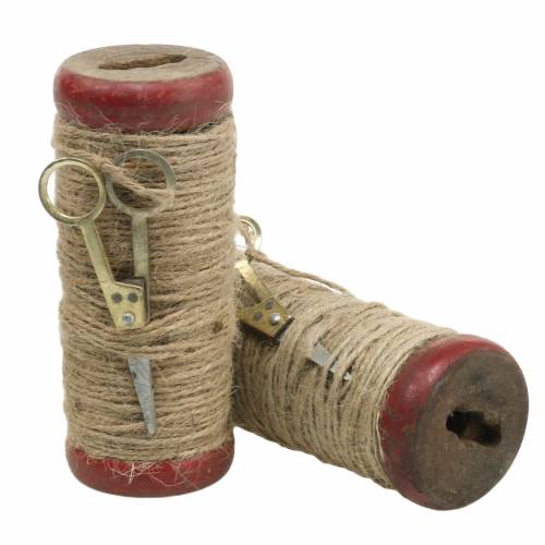 Floristik24 Fonalorsó dekorollóval Ø6,5cm H15cm 2db vintage stílusú