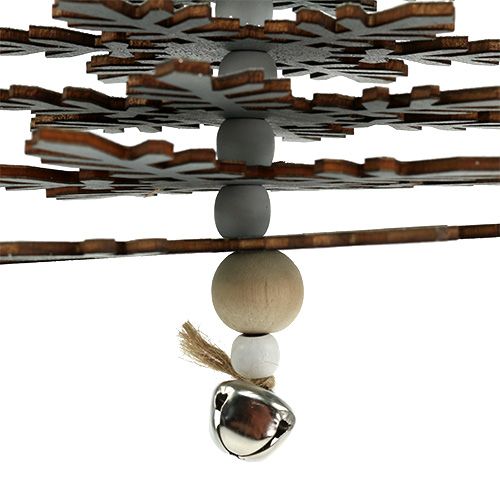 Floristik24 Ezüst akasztható fa csengővel 40cm