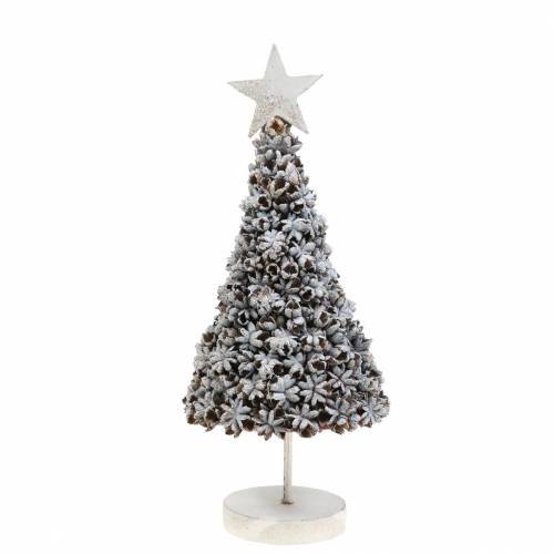 Floristik24 Dekoratív karácsonyfa csillagánizs fehér mosott csillám 30cm
