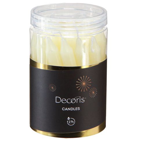 tételeket Fa gyertyák pálcás gyertyák Ø13mm gyertyák sárga H10cm 22 db