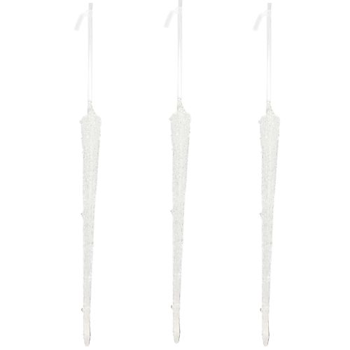 tételeket Karácsonyfadíszek, jégcsapok, üvegdíszek akasztásra, 19 cm, 3 darab