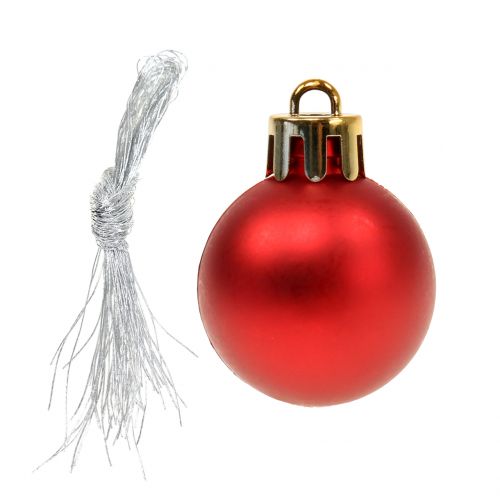 tételeket Fadísz keverék piros, fehér, ezüst Ø3cm 33db