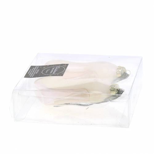 Floristik24 Karácsonyfa akasztós pumpák fehér 11cm 2db