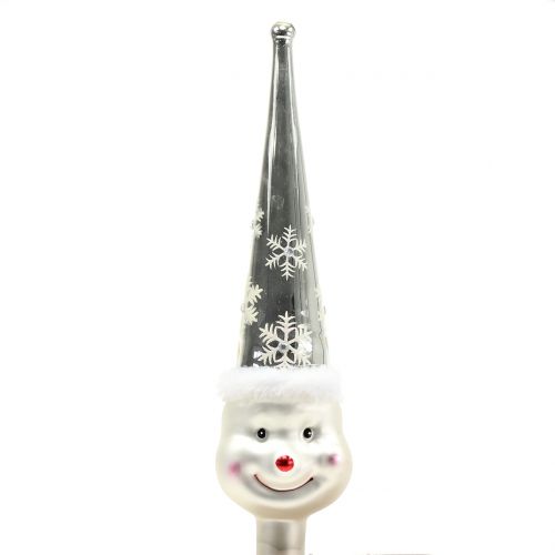 Floristik24 Fa tetején üveg hóember 30cm