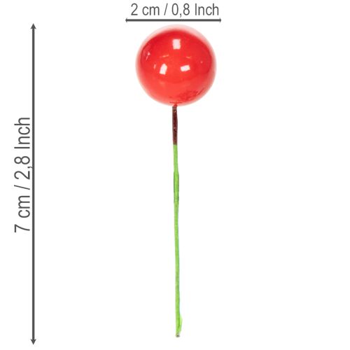 Műbőr mini karácsonyfadíszek piros bogyós gyümölcsökből, 2 cm, 48 darab | Floristik24.hu