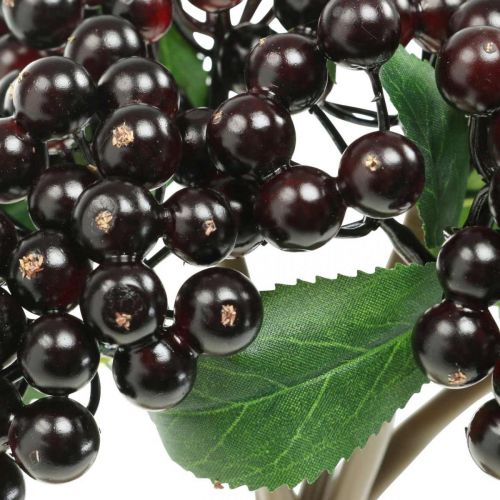 Floristik24 Bogyóág piros fekete mesterséges deco őszi koszorú 25cm 5db csokorban