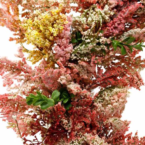 Floristik24 Művirág koszorú hanga koszorú rózsaszín selyem virágok