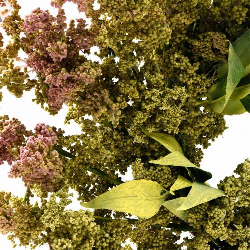 Floristik24 Mű hanga koszorú zöld, rózsaszín Ø72cm