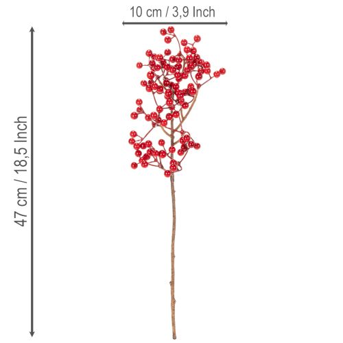 Mű magyalág piros bogyókkal, díszes vázába, 47 cm, 3 darab | Floristik24.hu