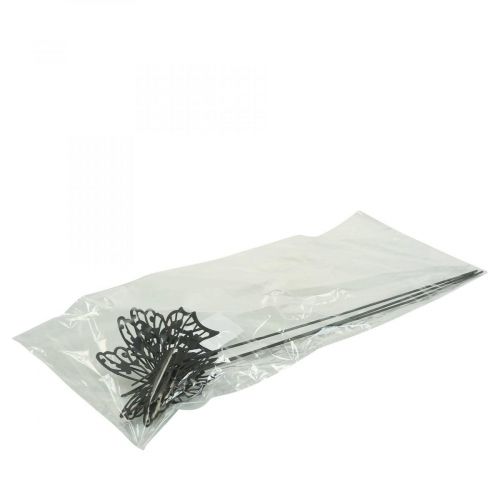 Floristik24 Virágdugó fém pillangó fekete 10,5×8/44cm 3 db