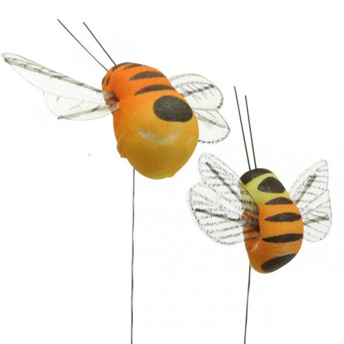 tételeket Deco méhecske, tavaszi dekoráció, méhecske drót narancs, sárga B5/6,5cm 12db