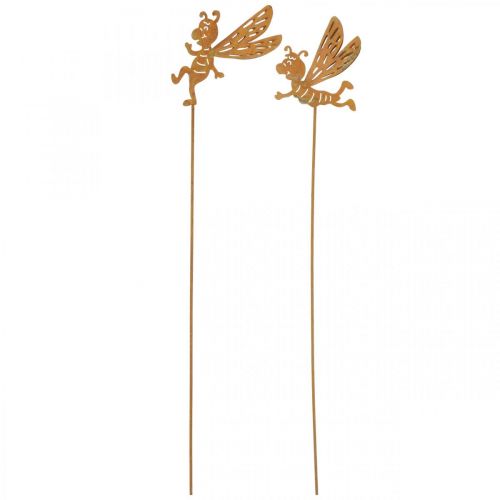 tételeket Virágdugós méhecske, rozsdadísz, díszdugós patina L31/32cm 6db