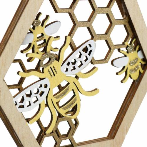 tételeket Akasztható méhsejt, nyári dekoráció, méhecske, fa dekoráció, méhek méhsejtben 4db