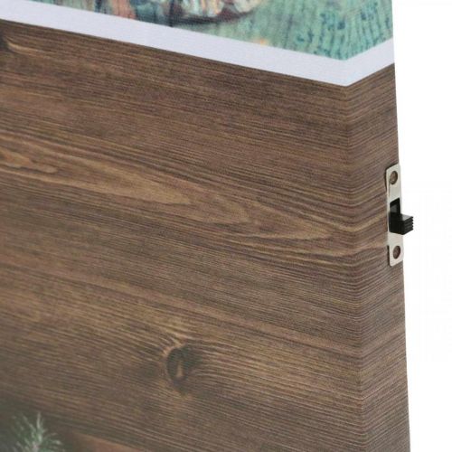 Floristik24 LED falfestmény Karácsonyi barna LED dekoráció 38 × 38cm Elemhez