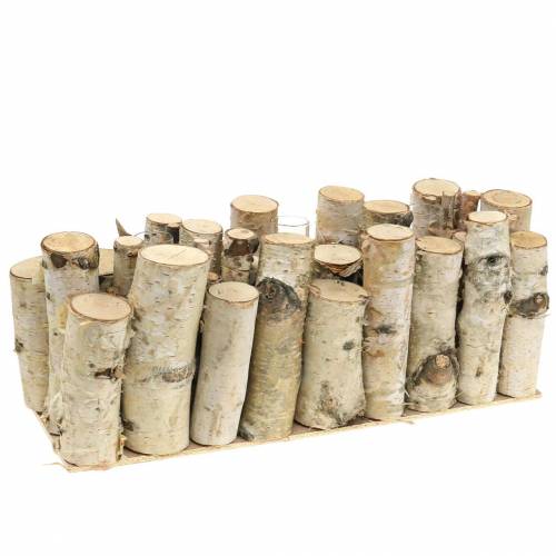 Floristik24 Nyírfa tégely natúr kémcsövekkel 32cm