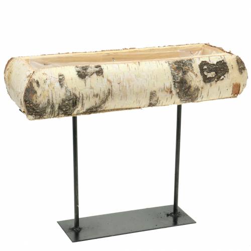 Floristik24 Nyírfa ültetőgép fém talppal 35x12cm H27cm