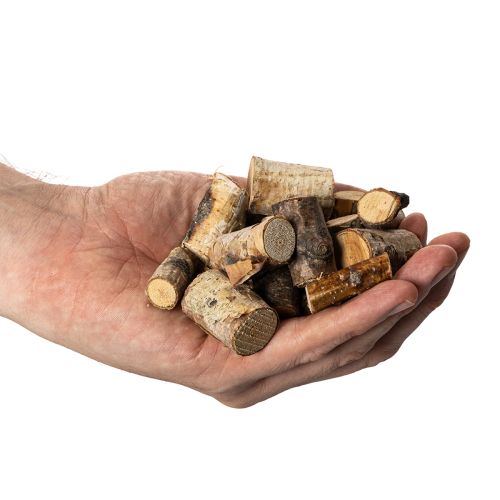 Dekoratív nyírfa darabok kéreggel, kézműveskedéshez, 3cm, 300g | Floristik24.hu