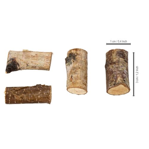 Dekoratív nyírfa darabok kéreggel, kézműveskedéshez, 3cm, 300g | Floristik24.hu