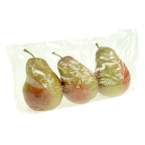 Floristik24 Körte piros, zöld 11cm - 12cm 3db