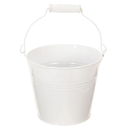 Fehér fémvödrök Ø14cm M12cm 6 db vétel | Floristik24.hu