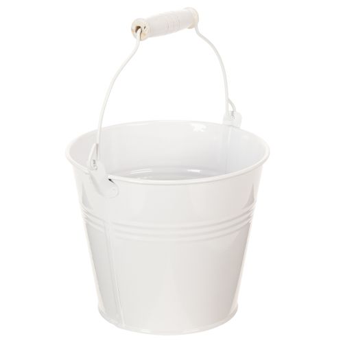 Fehér fémvödrök Ø14cm M12cm 6 db | Floristik24.hu