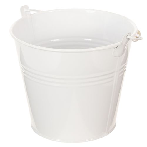 Fehér fémvödrök Ø14cm M12cm 6 db | Floristik24.hu