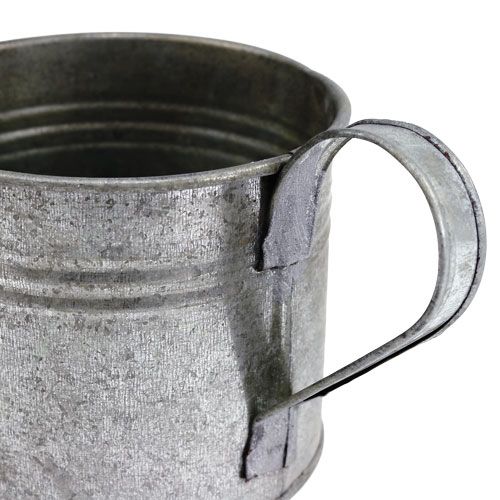 Floristik24 Lemez öntözőkanna ezüst matt Ø10,5cm H10cm 8db