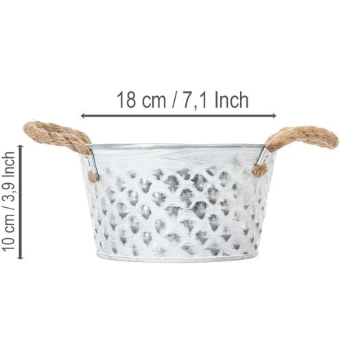 Lemeztál kötélfogantyúkkal Ø18cm M10cm | Floristik24.hu