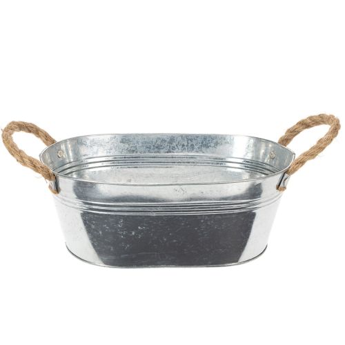 Ovális fémtál ezüst 30cm x 17cm x 10cm vétel | Floristik24.hu