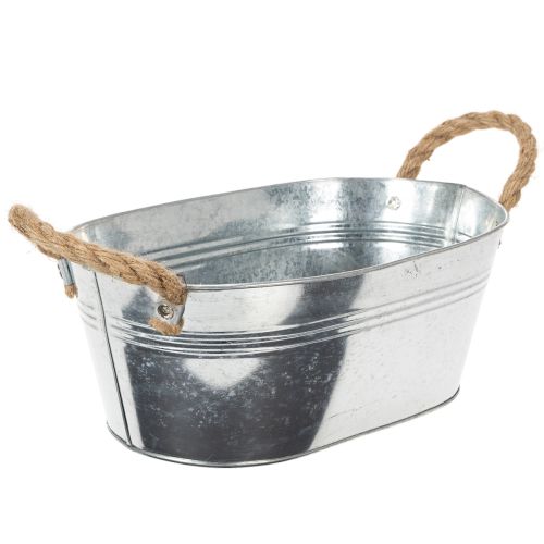 Ovális fémtál ezüst 30cm x 17cm x 10cm | Floristik24.hu