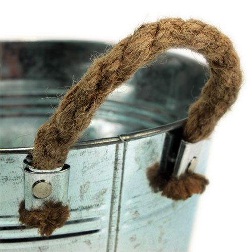 tételeket Fémlemez tál fényes Ø22cm kötél fogantyúkkal