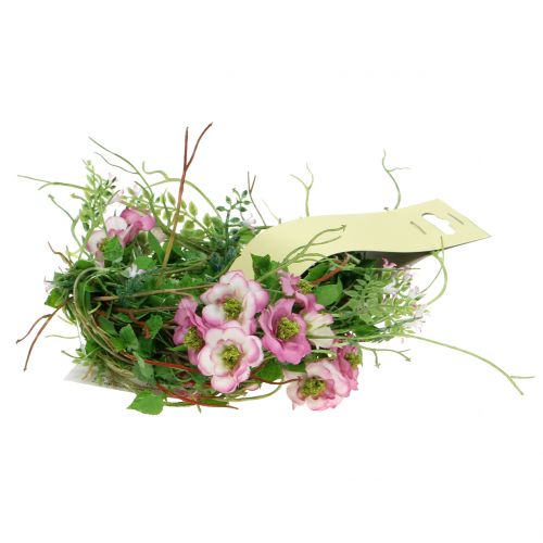 Floristik24 Virágfüzér rózsaszín 180cm