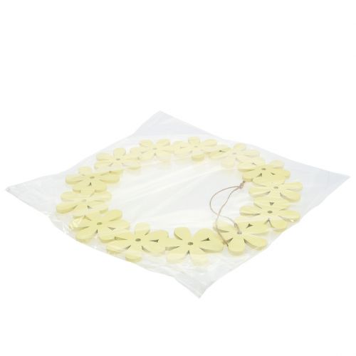 Floristik24 Virágkoszorú fa sárga színben Ø35cm 1db