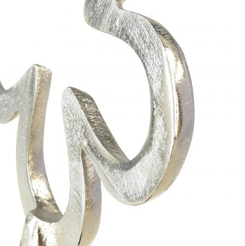 Floristik24 Virág Fém Dekoráció Ezüst Fekete Fa Alap 15×30cm