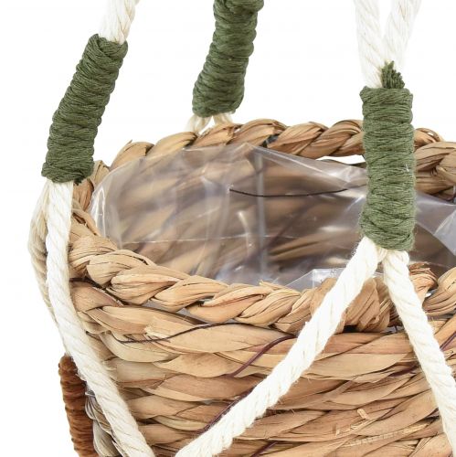 tételeket Függő könnyű virágcserép makramé krém Ø12cm H85cm 2db