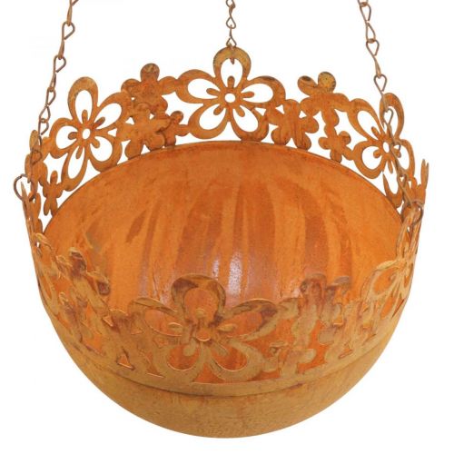 tételeket Függesztett kosár fém dekoráció rozsda függő dekoráció Ø20cm H16cm