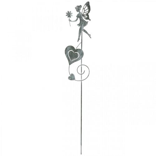 Floristik24 Kerti dekoráció, dekorációs dugó virágmanó, tavaszi dekoráció, fém dugó, tündér szívekkel, Valentin-nap 2db