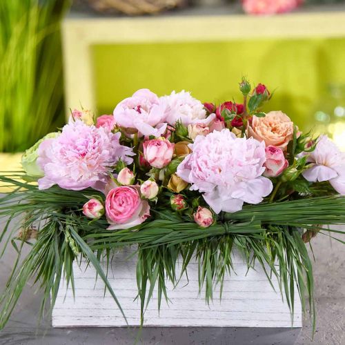 Floristik24 Virágláda, fadoboz ültetéshez, cachepot, ültetőkészlet L35/30/25cm