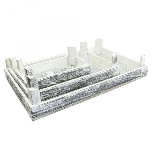 tételeket Dekoratív tálca fa kopott elegáns elrendezésű alátétkészlet 3 db