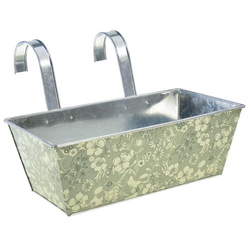 Floristik24 Virágláda tartóval erkély fém 35x15cm H13cm