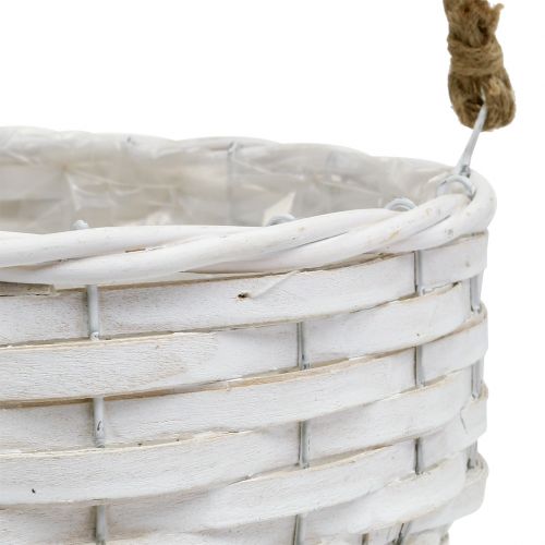 Floristik24 Virágkosár fehér függesztéshez Ø23cm L68cm