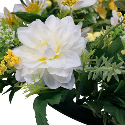 tételeket Ajtókoszorú faldísz virágok dáliák banksia fehér Ø35cm