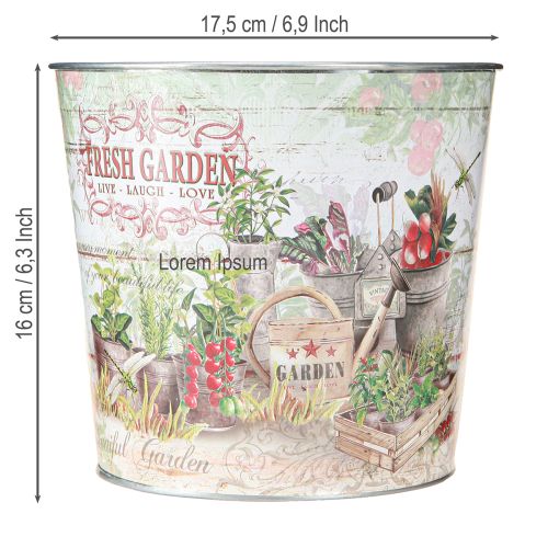 tételeket Virágcserép kis fém színű Fresh Garden H16cm 2db