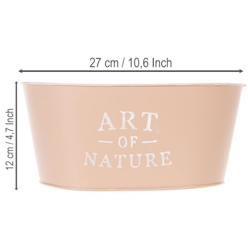 Ovális cink virágtál, antik rózsa, kaspó, 27×18cm, M12.5cm | Floristik24.hu