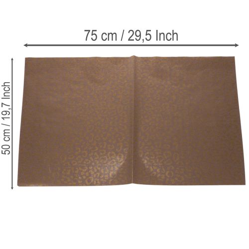 Virágos selyem leopárdmintás barna nedves szilárdságú 50x75cm 20db | Floristik24.hu