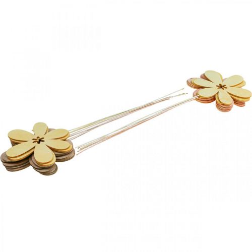 Floristik24 Kerti karók Virág Virágkarók Sárga/Rózsaszín/Rózsaszín Ø9,5cm 15db