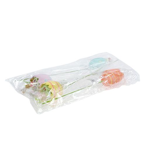 Floristik24 Virágdugós tojás állatfajtával. 8cm L30cm 4db